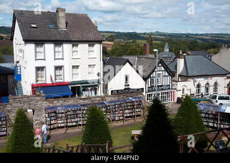 Second hand books in the gardens of  the Castle of Hay-on-Wye, Wales, UK Europe Stock Photo