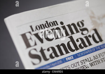 Evening Standard newspaper.  Detail of front cover Stock Photo