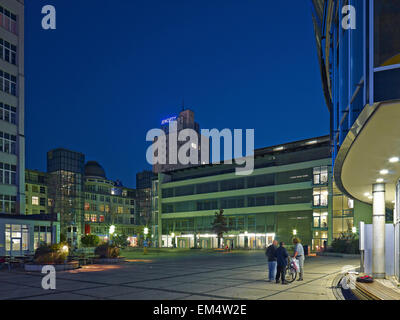 Ernst-Abbe-Platz with Jenoptik building in Jena, Germany Stock Photo