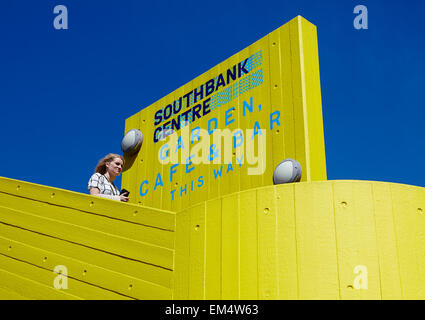 Yellow staircase at the Southbank centre, London Stock Photo