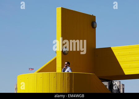 Yellow staircase at the Southbank centre, London Stock Photo