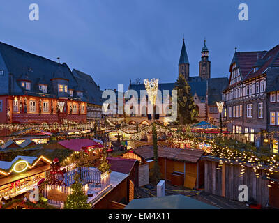 Christmas Market At The Market Square Of Goslar, Harz Mountains, Lower 