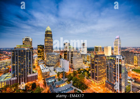 Charlotte, North Carolina, USA uptown skyline. Stock Photo