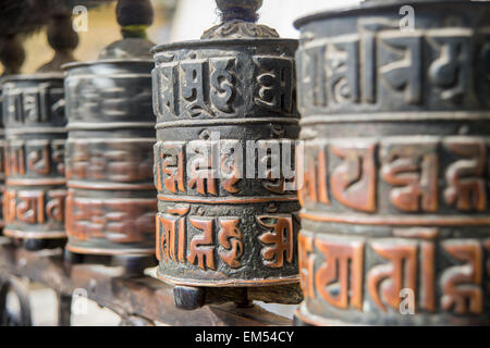 Praying wheels at the Monkey Temple in Kathmandu, Nepal Stock Photo - Alamy