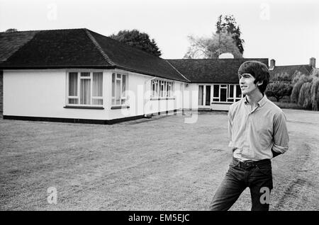 The Beatles George harrison at home in Esher 17th July 1964. Stock Photo