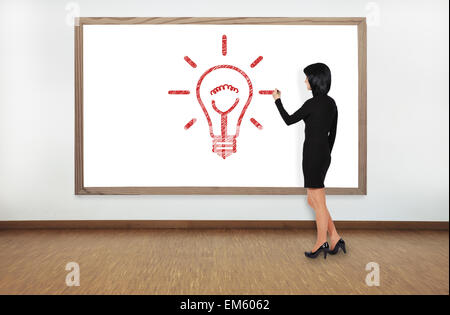 woman drawing lamp Stock Photo