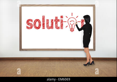 woman drawing solution Stock Photo