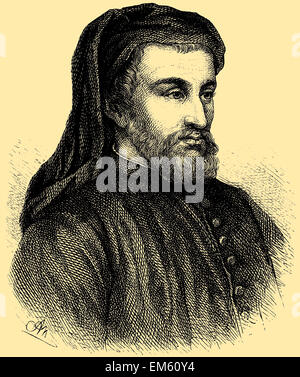 Geoffrey Chaucer (1343 – 1400), English author, poet, philosopher, bureaucrat, courtier and diplomat Stock Photo