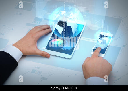 businessman working with table pc and smartphone Stock Photo