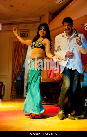 Belly dancer at Cecil Hotel in Alexandria, Egypt Stock Photo