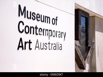 SYDNEY, AUSTRALIA - FEBRUARY 12, 2015: Detail of Museum of contemporary art in Sydney, Australia. It is an Australian museum sol Stock Photo