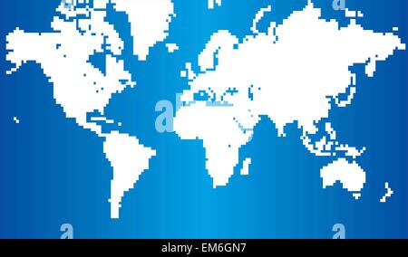 World map with square pixels Stock Vector