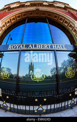 Royal Albert Hall with Reflection of Albert Memorial, London Stock Photo
