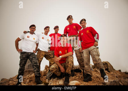 Members of the Montenegrin army on top of Durmitor Stock Photo