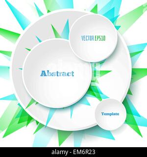White circles with green abstract shapes vector template for your designs Stock Vector