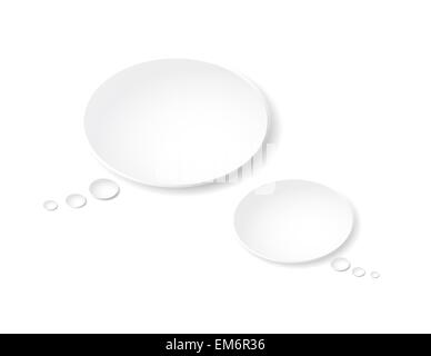 Two blank vector 3d speech bubbles, template for your message Stock Vector