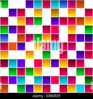 Colorful childish rainbow colored squares, seamless vector pattern Stock Vector