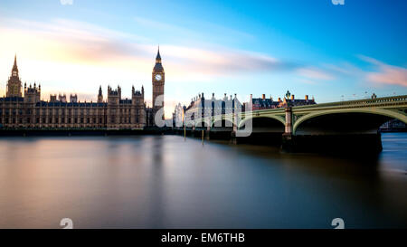 Big Ben is the nickname for the Great Bell of the clock also known as Clock Tower and Elizabeth Tower. Stock Photo