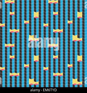 Pixel cube shapes seamless vector pattern Stock Vector