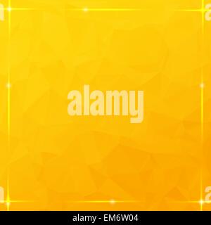 Glowing thread border on orange triangular background Stock Vector