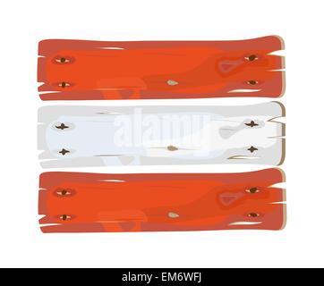 Austrian flag painted on wooden planks isolated on white vector illustration Stock Vector