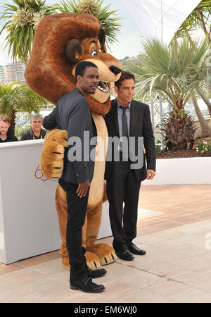 CANNES, FRANCE - MAY 18, 2012: Chris Rock & Ben Stiller (right) at the photocall for their new movie 'Madagascar 3: Europe's Most Wanted' in Cannes. May 18, 2012 Cannes, France Stock Photo