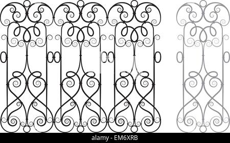 Modular Wrought Iron Railing or Fence Stock Vector