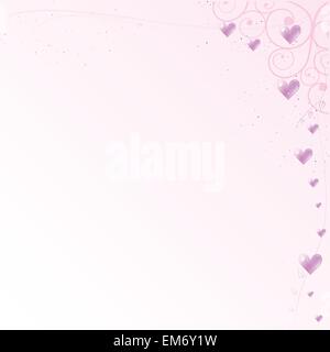 Pink romantic framework with hearts and curls Stock Vector