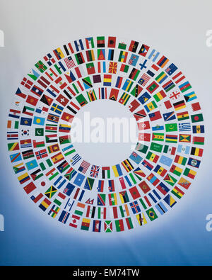 Circle of world's national flags Stock Photo