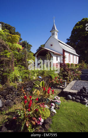 Hawaii, Maui, Wailua, St. Gabriel's Church, Also Known As The Coral Miracle Church And Our Lady Of Fatima Shrine Stock Photo