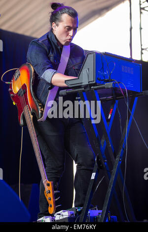 Indio, California, USA. 10th Apr, 2015. Musician DEREK MCWILLIAMS of Haerts performs live during the three day Coachella Music and Arts Festival at Indio Polo Club in Indio, California © Daniel DeSlover/ZUMA Wire/Alamy Live News Stock Photo