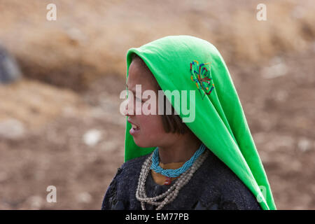 Hazara Girl In Kalu, Bamian Province, Afghanistan Stock Photo