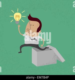 Businessman thinking outside the box , eps10 vector format Stock Vector