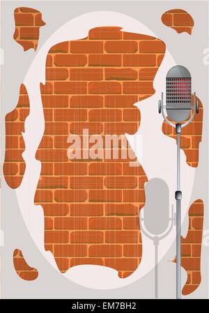 Stand Up Night Wall. Stock Vector