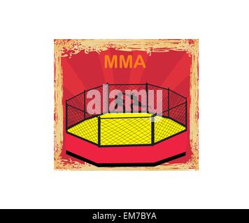 MMA Competitions, Grunge poster Stock Vector