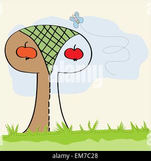 stylized vector tree Stock Vector