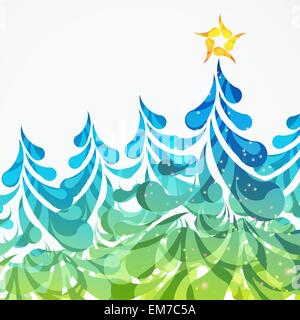 Christmas background with Christmas trees made of arc drops. Stock Vector
