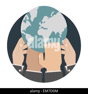 Hands reaching for the world Stock Vector
