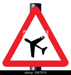 Low Flying Aircraft Traffic Sign Stock Vector