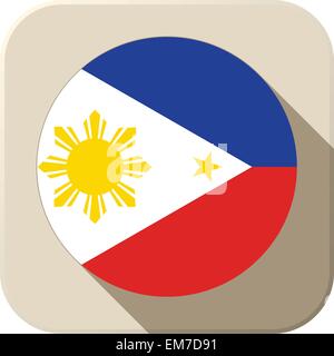 Philippines Flag Button Icon Modern Stock Vector