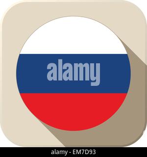 Russia Flag Button Icon Modern Stock Vector