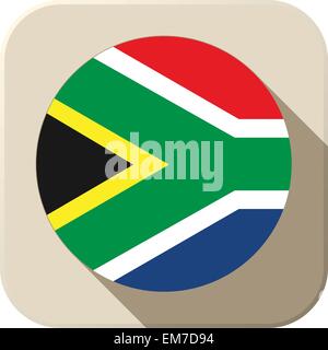 South Africa Flag Button Icon Modern Stock Vector