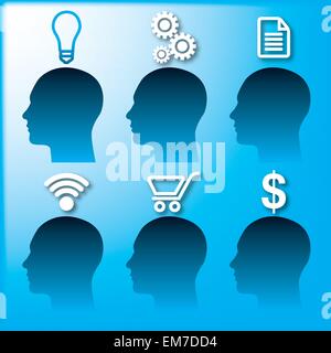 ManÔÇÖs creative thought process Stock Vector