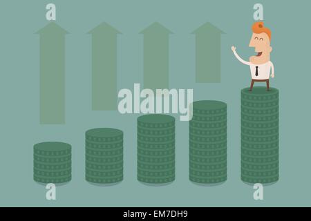 Businessman graph up Stock Vector