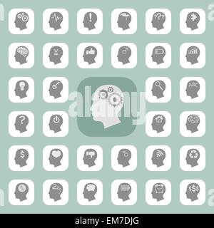 Thinking heads icons  , eps10 vector format Stock Vector