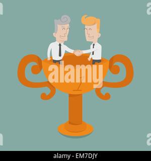 Businessman shaking hands  , teamwork to success Stock Vector
