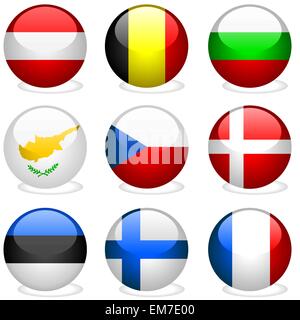 Europe Union Flags Stock Vector