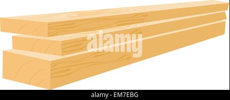 Wood planks on a white background Stock Vector