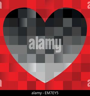 black heart on red Stock Vector