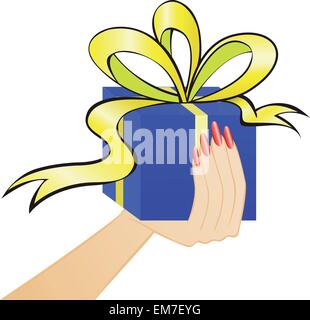 box on the palm Stock Vector